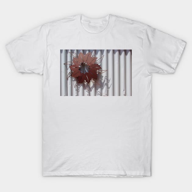 Corrugated Iron and Metal leaves by Avril Thomas T-Shirt by MagpieSprings